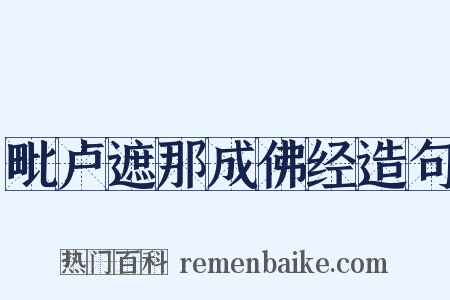 毗卢遮那成佛经造句是什么意思的图片